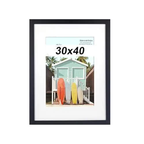 Produktbild: kennethan 1er Set 30x40 schwarzem MDF-Holzfotorahmen mit Acrylglas, ideal zum Aufhängen und Ausstellen von Urkunden.(Schwarz, 30x40-1er Pack)