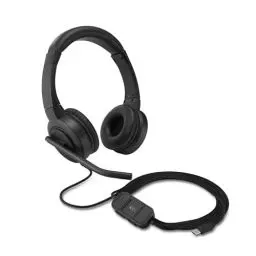 Produktbild: Kensington H1000 USB-C On Ear-Headset, Ultrabequemer HD-Audio-Kopfhörer mit Mikrofon und Kabel, Professionelles Headset mit Geräuschunterdrückung, LEDs und 40-mm-Treibern, Plug & Play (K83450WW)