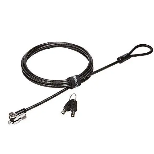 Produktbild: Kensington MicroSaver 2.0 Laptopschloss, Karbonstahlkabel 1,8 m lang, Starker Schließkopf mit 10 mm Durchmesser und T-Bar-Schließmechanismus, K65020EU