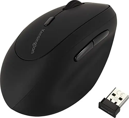 Produktbild: Kensington Pro Fit Ergo Kabellose Maus für Linkshänder, Computermaus mit Ergonomischem Design für Linkshänder, 6-Tasten-Steuerung und USB-Anschluss, Schwarz, K79810WW