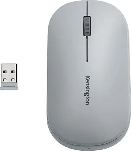 Produktbild: Kensington SureTrack Kabellose Maus mit Bluetooth und Nano-USB-Empfänger, Ideal für Laptops und Desktop-Computer, Kompatibel mit Chrome, Mac, Windows und Android, Grau, K75351WW