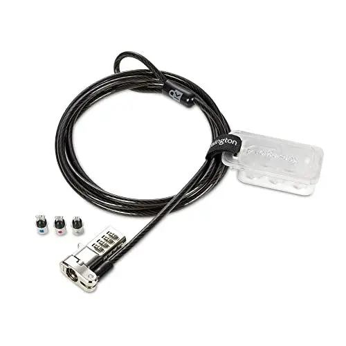 Produktbild: Kensington Universal 3-in-1 Kombinationsschloss, Anti-Diebstahl-Sicherheitsschloss für Computer, 1,8 m Langes, Sicheres, Flexibles Karbonstahlkabel, K62316WW