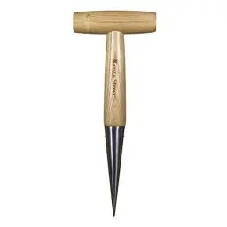 Produktbild: Kent & Stowe Pflanzholz – Setzholz aus Edelstahl zum Pflanzen von Zwiebeln und Sämlingen, Pikierstab mit Griff aus Eschenholz, Länge: 28,5 cm