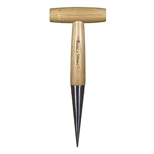 Produktbild: Kent & Stowe Pflanzholz – Setzholz aus Edelstahl zum Pflanzen von Zwiebeln und Sämlingen, Pikierstab mit Griff aus Eschenholz, Länge: 28,5 cm