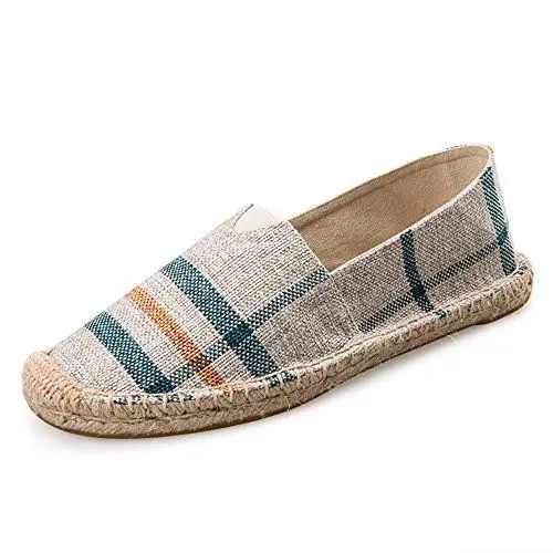 Produktbild: Kentti Classic Check Stoff Herren Espadrilles Beige 41 EU
