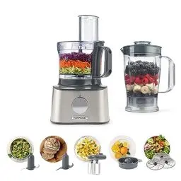 Produktbild: Kenwood MultiPro Compact FDM301SS – Kompakt-Küchenmaschine, 2,1 Liter, leistungsstarker Küchenhelfer mit Acryl-Mixaufsatz, Zitruspresse & weiterem Zubehör, Metallgehäuse, 800 W, Silber