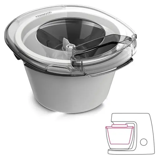 Produktbild: Kenwood Eisbereiter Aufsatz KAX71.000WH - Zubehör für Kenwood Küchenmaschinen, einfach zu Bedienen, spülmaschinenfest, kompatibel mit allen Modellen der Chef und Chef XL Serien, Weiß