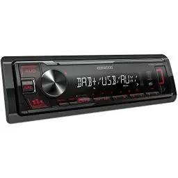 Produktbild: Kenwood KMM-DAB307 - USB-Autoradio mit DAB+/UKW (Soundprozessor, USB, AUX, 4x50 Watt, Tastenbeleuchtung rot, inkl. DAB+ Antenne)