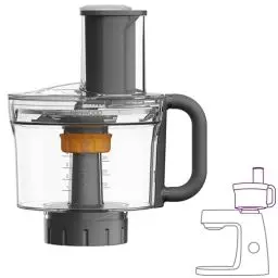 Produktbild: Kenwood MultiPro KAH65.000PL Multi-Zerkleinerer, Zubehör für Kenwood Chef & Chef XL Küchenmaschinen, 5 Arbeitsscheiben für Reiben, Raspeln, Schneiden, Edelstahl-Messer, 1,2 L Fassungsvermögen, Silber