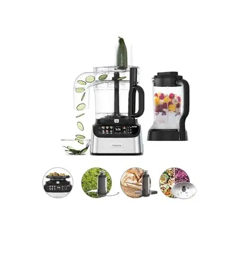 Produktbild: Kenwood MultiPro OneTouch FDM73.480SS Kompakt- & Universal-Küchenmaschine, 6 Zubehörteile, 6 Automatikprogramme, Variable Geschwindigkeit & Pulse-Funktion, Integrierte Waage, 1000W, Silber