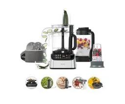 Produktbild: Kenwood MultiPro OneTouch FDM73.850SS – 3-in-1 Kompakt-Küchenmaschine & Mixer, 12 Zubehörteile, 6 Automatikprogramme, Variable Geschwindigkeit & Pulse-Funktion, Integrierte Waage, 1000 W, Silber