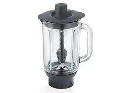 Produktbild: Kenwood ThermoResist Glas-Mixaufsatz KAH359GL, Zubehör für Kenwood Chef Küchenmaschinen, hitzebeständiger Glasbehälter für Eis, Suppen & Co., inkl. Rührstick, Anthrazit/Silber