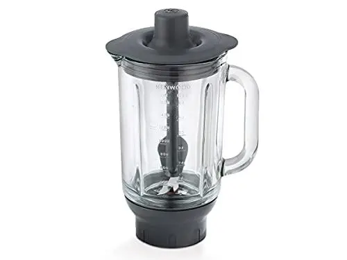 Produktbild: Kenwood ThermoResist Glas-Mixaufsatz KAH359GL, Zubehör für Kenwood Chef Küchenmaschinen, hitzebeständiger Glasbehälter für Eis, Suppen & Co., inkl. Rührstick, Anthrazit/Silber