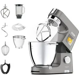 Produktbild: Kenwood Titanium Chef Patissier XL KWL90.034SI – Küchenmaschine mit integrierter Waage & 7 L Rührschüssel mit Wärmefunktion, 1400 Watt, inkl. 4-teiligem Patisserie-Set, silber