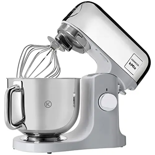 Produktbild: Kenwood kMix Editions KMX760CH Küchenmaschine, 5 l Edelstahl Schüssel, Safe-Use-Sicherheitssystem, Metallgehäuse, 1000 Watt, inkl. 3-Teiligem Patisserie-Set und Spritzschutz, Chrom
