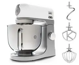 Produktbild: Kenwood kMix KMX750WH Küchenmaschine, 5 l Edelstahl Schüssel, Safe-Use-Sicherheitssystem, Metallgehäuse, 1000 Watt, inkl. 3-Teiligem Patisserie-Set und Spritzschutz, Weiß