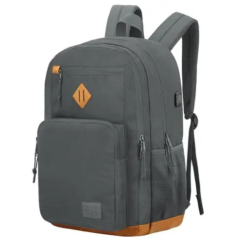 Produktbild: KEOFID Laptop Rucksack für Herren Damen, Großer Schulrucksack für Jungen, Mädchen und Teenager, Anti-Diebstahl Computer Rucksack, 15,6 Zoll Laptop, Handgepäck Rucksack(Grau19inches)