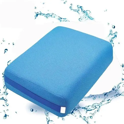 Produktbild: Kepuarm Whirlpool-Sitzerhöhung, 3D-Luftnetz, tauchfähig, beschwertes Spa-Kissen mit rutschfestem Mikro-Punkt-Boden, 38 x 30 x 13 cm (Blau)