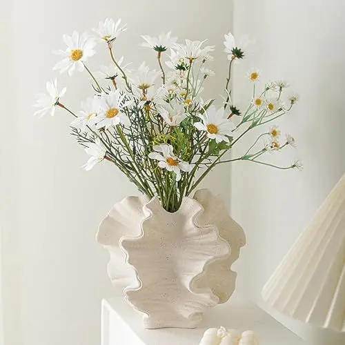 Produktbild: Keramik Vase, SUKIYPO Beige Moderne Vasen für Nordisches, Vasen Deko, ästhetische Boho Blumenvase für Zuhause, Wohnzimmer, Büro, Bauernhaus, Couchtisch Dekoration
