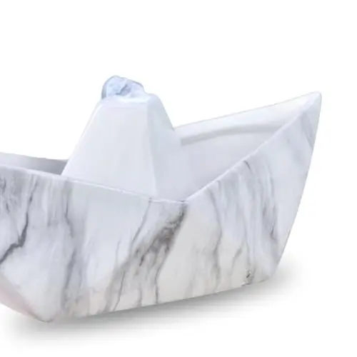 Produktbild: Keramische Innenbrunnen Authentische Schöpfung farbenfrohe leichte Marmoreffekt, Tischbrunnen, H21X32X14CM - Segelzen'light, Weiss