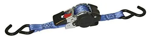 Produktbild: Kerbl 37181 Automatik Zurrgurt 25 mm / 3 m, Zugkraft 300 / 600 kg, S-Haken, Blau