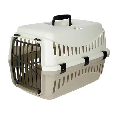 Produktbild: Kerbl Transportbox Expedion (Farbe creme/taupe, L x B x H 45 x 30 x 30 cm, max. Tiergewicht 10 kg, aus Kunststoff) 81346