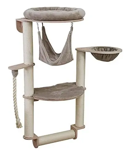 Produktbild: Kerbl Wandkratzbaum Dolomit Grappa Pro (Farbe taupe, Höhe 138 cm, mit abnehmbaren Plüschkissen, zur Befestigung an der Wand) 84459