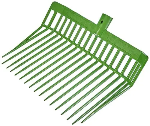 Produktbild: Kerbl Dunggabel Premium (Farbe grün, ohne Stiel, mit 17 Zinken, aus verschiedenen Kunststoffen, erhöhte UV-Stabilität) 323476