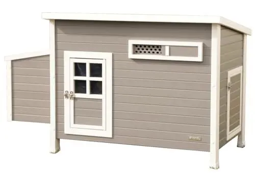 Produktbild: Kerbl ECO Kunststoffstall Barney Hasenstall (Maße 137x73x83 cm, aus Recyclingmaterial, 2 Türen, mit Schiebefenster für Luftzirkulation, Hasenstall wasserdicht, schwer entflammbar) 81731