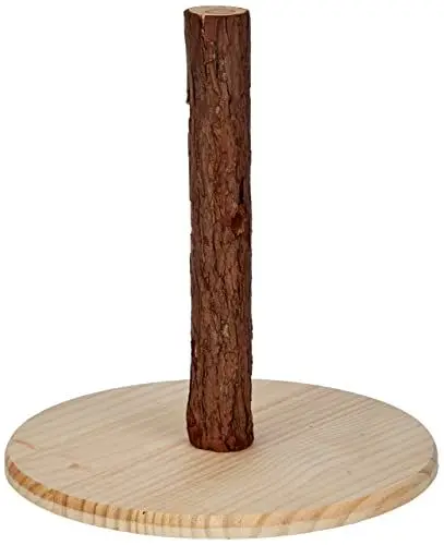Produktbild: Kerbl Futterbaum Nature für Nagetiere/Kaninchen (Abwechslung, Spielzeug für Nager, Höhe 30 cm, Futterspender aus Holz, Knabberbaum mit Bodenplatte) 84408