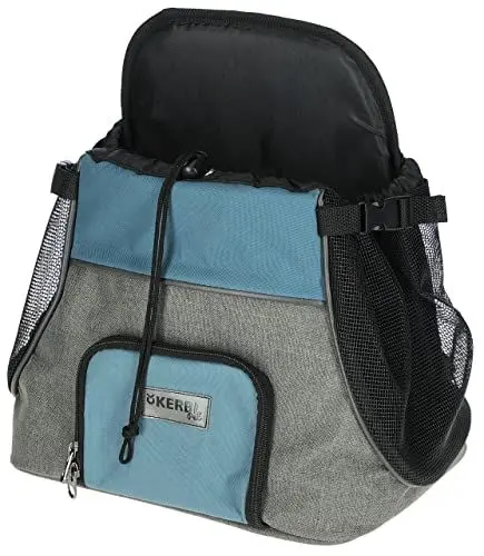 Produktbild: Kerbl Pet Fronttragetasche Vacation 31x24x38cm, grau/blau