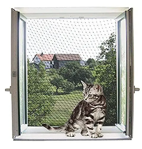 Produktbild: Kerbl Katzenschutznetz (L x B 4 x 3 m, Maschenweite 3 x 3 cm, für Balkone/Fenster und Türen, inkl. Befestigungsmaterial) 82654