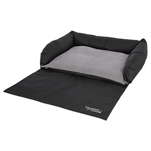 Produktbild: Kerbl Pet Pet Hundebett / Hundekissen für Kofferraum, Gepolsterte Liegefläche waschbar, Schutz vor Schmutz & Kratzern, Mit Stoßstangenschutz, 90x75x18 cm, Schwarz/Grau,
