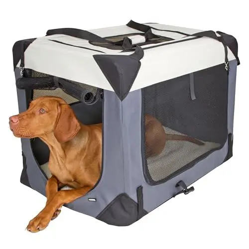 Produktbild: Kerbl Pet 80598 Transportbox Journey, 81 x 58 x 58 cm, grau/beige