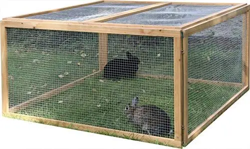 Produktbild: Kerbl Freilaufgehege Vario (Freigehege mit Maschendraht, 120x120x59 cm, Kleintierkäfig für Nagetiere, Kleintiergehege bestehend aus 6 Elementen) 84399