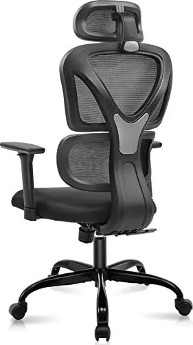 Produktbild: KERDOM Bürostuhl Ergonomischer Schreibtischstuhl, mit 3D Verstellbare Armlehne und Lendenwirbelstütze, Gegen Rückenschmerzen, Bürostuhl 150kg/330LB Belastbar