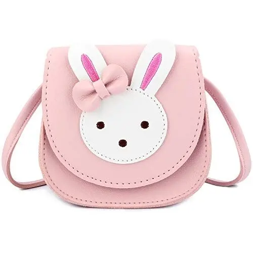 Produktbild: KEREDA Kinder Umhängetasche Mädchen, Niedlicher Hase CrossBody Tasche, PU Leder Prinzessin Mini Handtasche 2-8 Jahre