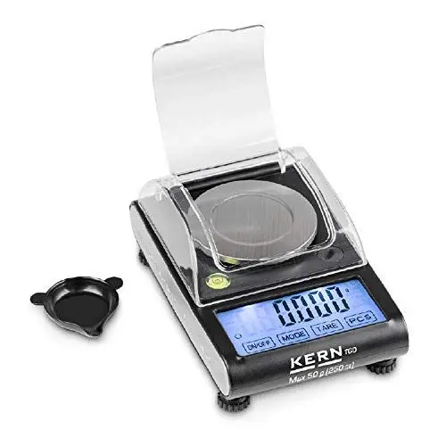 Produktbild: Kern & Sohn Taschenwaage TGD 50-3CS05 (Wägebereich: 50 g, Ablesbarkeit: 0,001 g, 4-Tasten-Bedienung, innovativer Touchscreen, Klappdeckel)