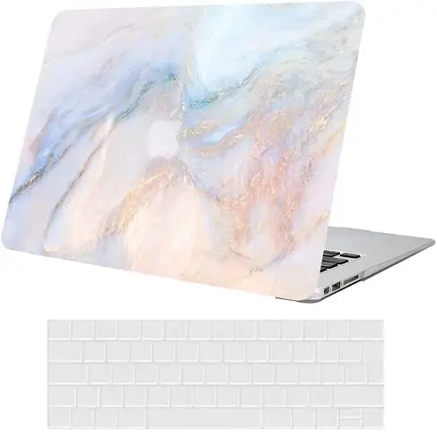 Produktbild: KEROM Hülle Kompatibel mit MacBook Pro 14 Zoll (2021-2023) A2992 A2918 A2779 A2442 M3 M2 M1 Pro/Max, Ultradünne Plastik Hartschale Schutzhülle Case und Tastaturschutz, Rosa Marmor