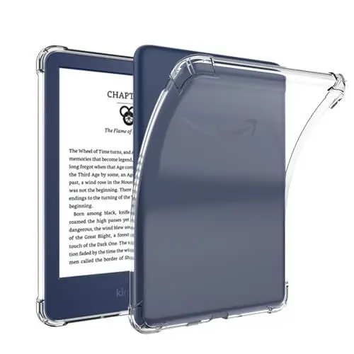 Produktbild: KEROM Klar Hülle für 6,8 Zoll Kindle Paperwhite 11. Generation 2021 (Modell: M2L3EK/M2L4EK), Ultradünne Leichte TPU Silikon Case Schutzhülle für Kindle Paperwhite 11. Generation, Transparent