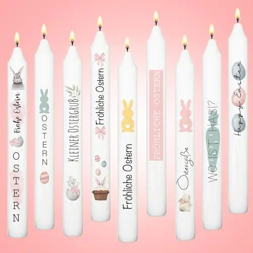 Produktbild: Kerzentattoos Ostern,6 PCS A5 KerzenTattoo Ostern, Kerzen Folie Ostern,Wasserschiebefolie Kerzen für Kerze Tasse DIY Geschenk, Kerzen Dekorieren, Kerzensprüche