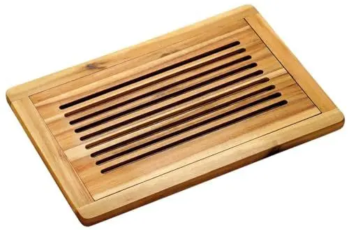 Produktbild: KESPER 28105 Brot-Schneidebrett mit abnehmbarem Schneiderost aus Akazienholz 47,5 x 32 x 2 cm