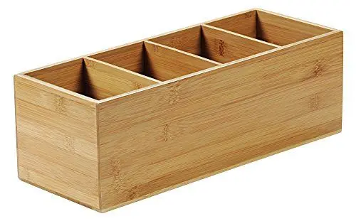 Produktbild: KESPER 70850 Besteckkasten 4-fach aus FSC-zertifiziertem Bambus/Besteckhalter/Box