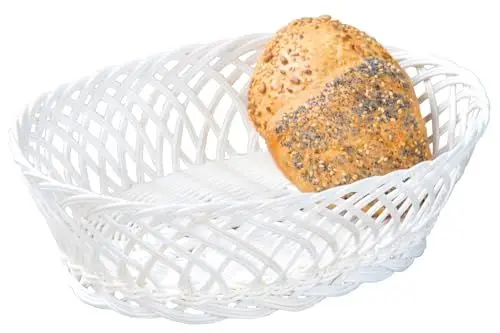 Produktbild: KESPER Brot- und Obstkorb 31 x 23,5 x 8,5 cm aus Kunststoffgeflecht, weiß/Servierkorb