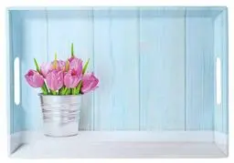 Produktbild: KESPER Serviertablett, 77392, Motiv: TULPEN, Maße: 50 x 35 x 4,5 cm