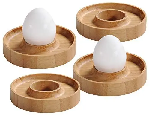 Produktbild: KESPER | Eierbecher, 4er Set, Material: Bambus, Maße: Ø 10 cm, Höhe: 2 cm, Farbe: Braun | 58165