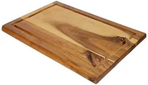 Produktbild: KESPER | Schneidbrett mit Saftrille, Material: Akazienholz, Maße: 32 x 21 x 1,5 cm, Farbe: Braun, Natur | 28180