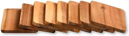 Produktbild: Kesper 8er Pack Raclette - Brettchen 10 x 8 cm aus Akazienholz/Untersetzer/Holzbrettchen/Raclettebrettchen