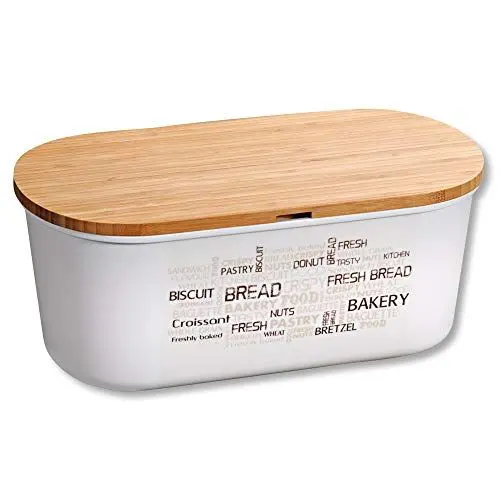 Produktbild: Kesper | Brotbox, Material: Melamin, Bambus, Maße: B: 34 x H: 14 x T: 18 cm, Farbe: Weiß, Braun | 58500