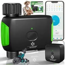 Produktbild: KESSER® Bewässerungssteuerung mit WLAN Wifi | Bewässerungscomputer für Garten & Balkon | Bewässerungssystem mit Zeitschaltuhr | Automatische Bewässerung App & Sprachsteuerung 20 Zeit-Pläne | Grün